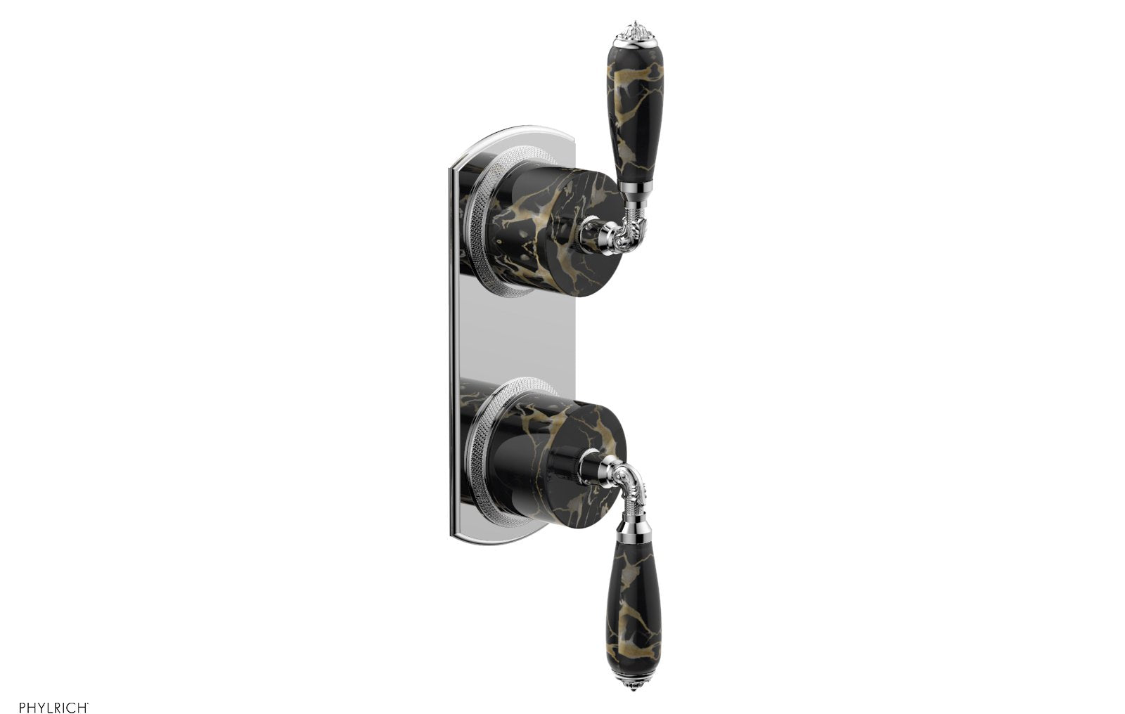 VALENCIA - Thermostatic Valve with Volume Control or Diverter, Black Marble Lever Handles 4-453C