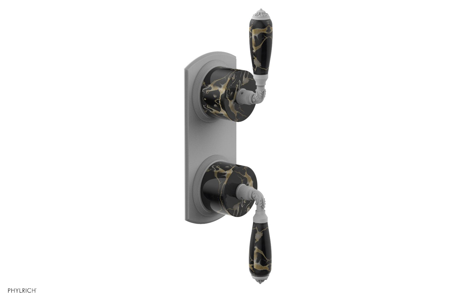 VALENCIA - Thermostatic Valve with Volume Control or Diverter, Black Marble Lever Handles 4-453C