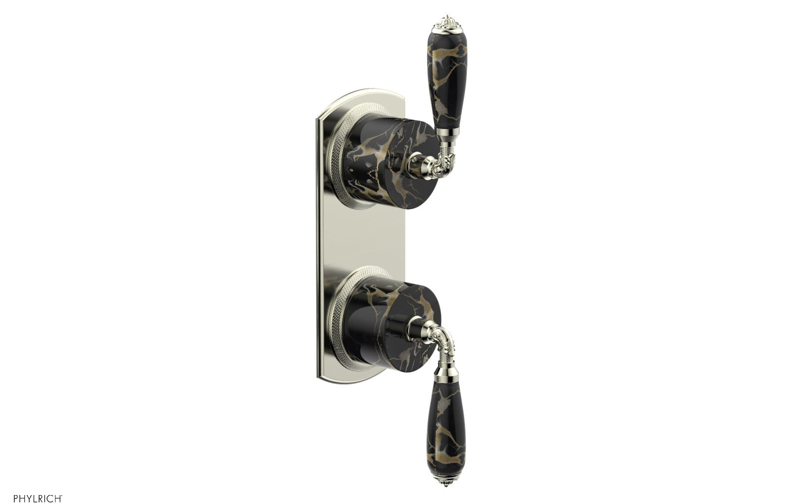 VALENCIA - Thermostatic Valve with Volume Control or Diverter, Black Marble Lever Handles 4-453C