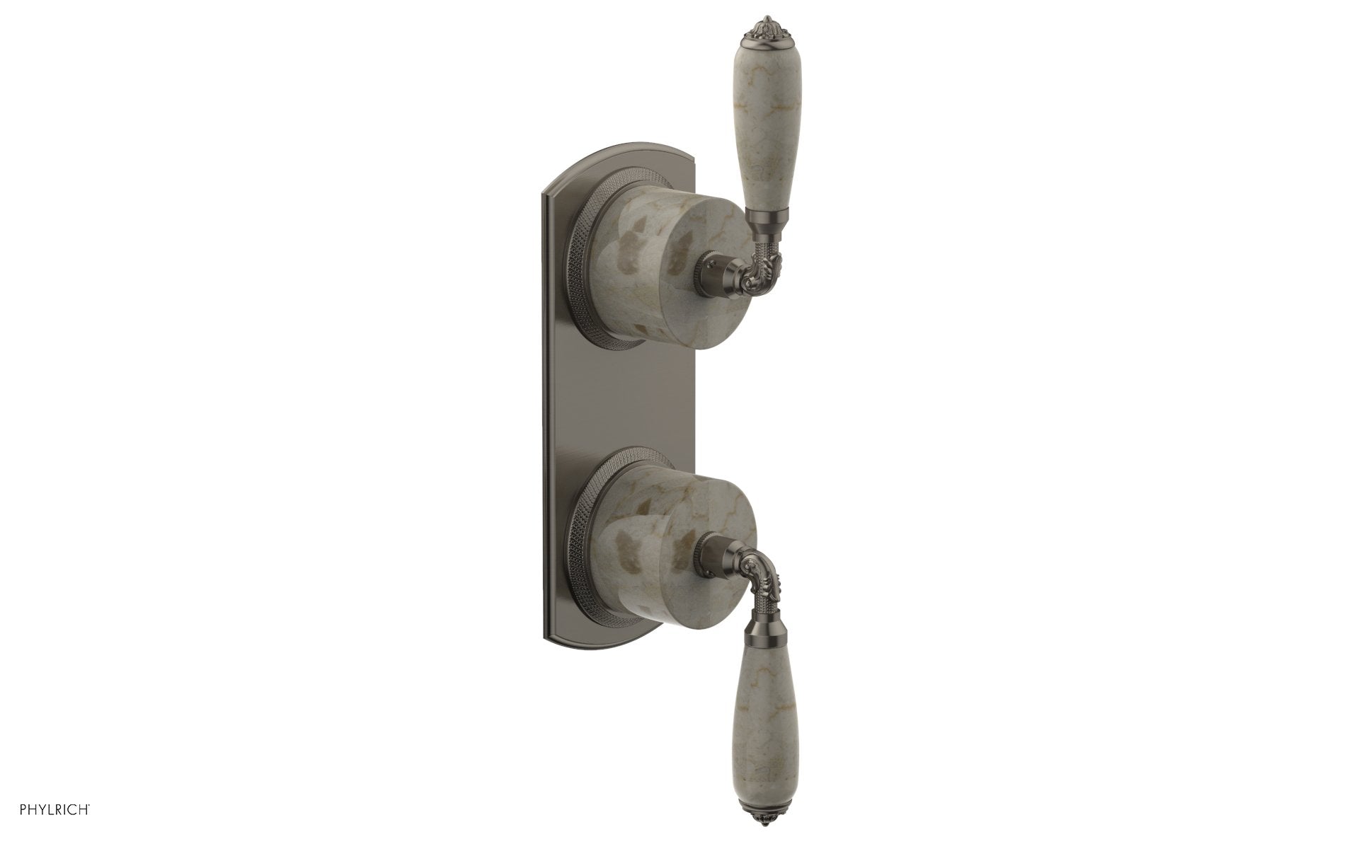 VALENCIA - Thermostatic Valve with Volume Control or Diverter, Beige Marble Lever Handles 4-453D