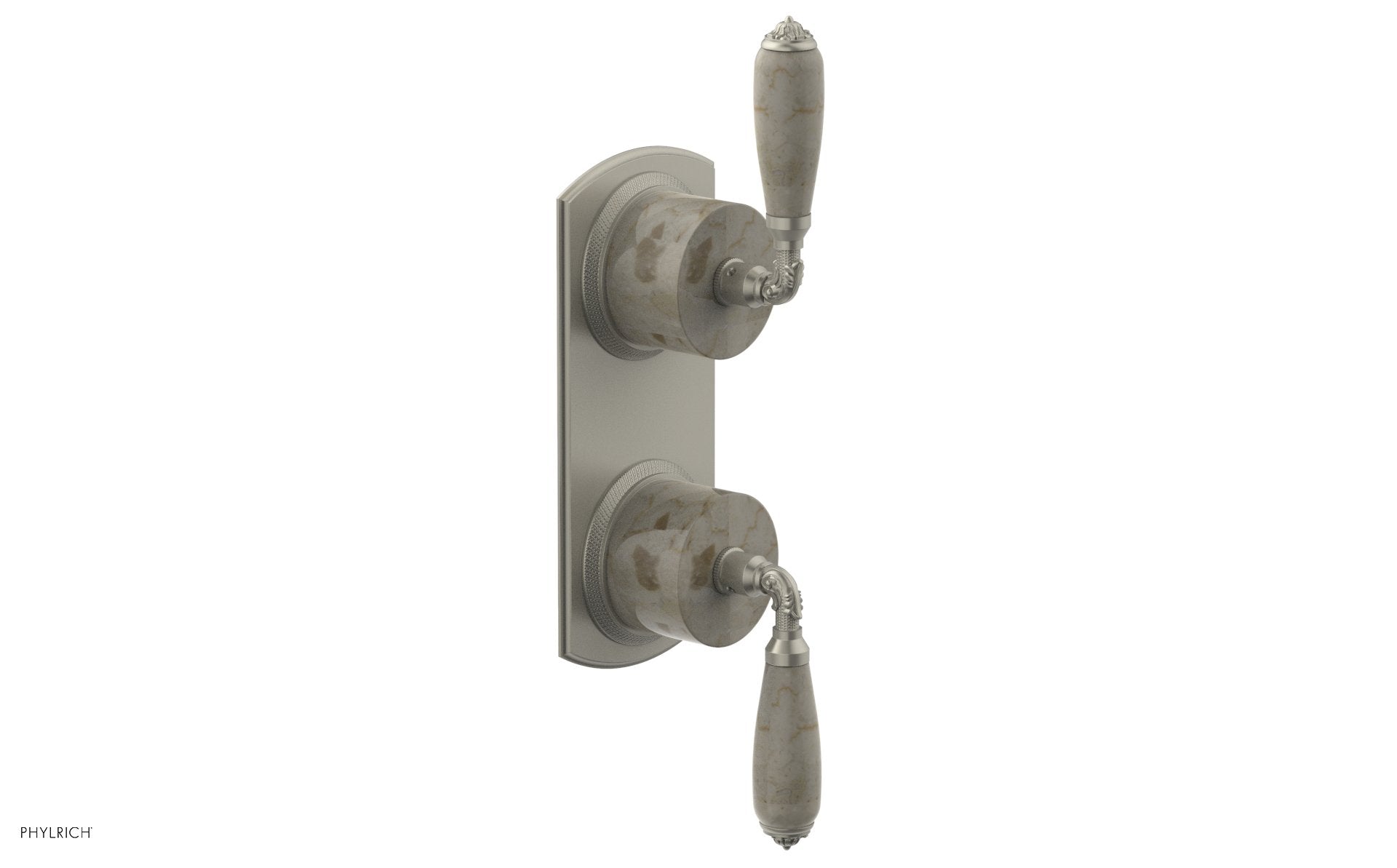 VALENCIA - Thermostatic Valve with Volume Control or Diverter, Beige Marble Lever Handles 4-453D