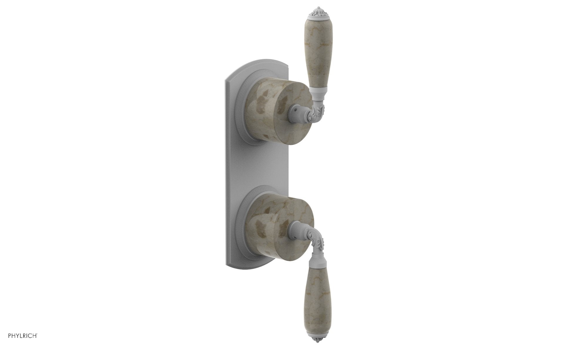 VALENCIA - Thermostatic Valve with Volume Control or Diverter, Beige Marble Lever Handles 4-453D