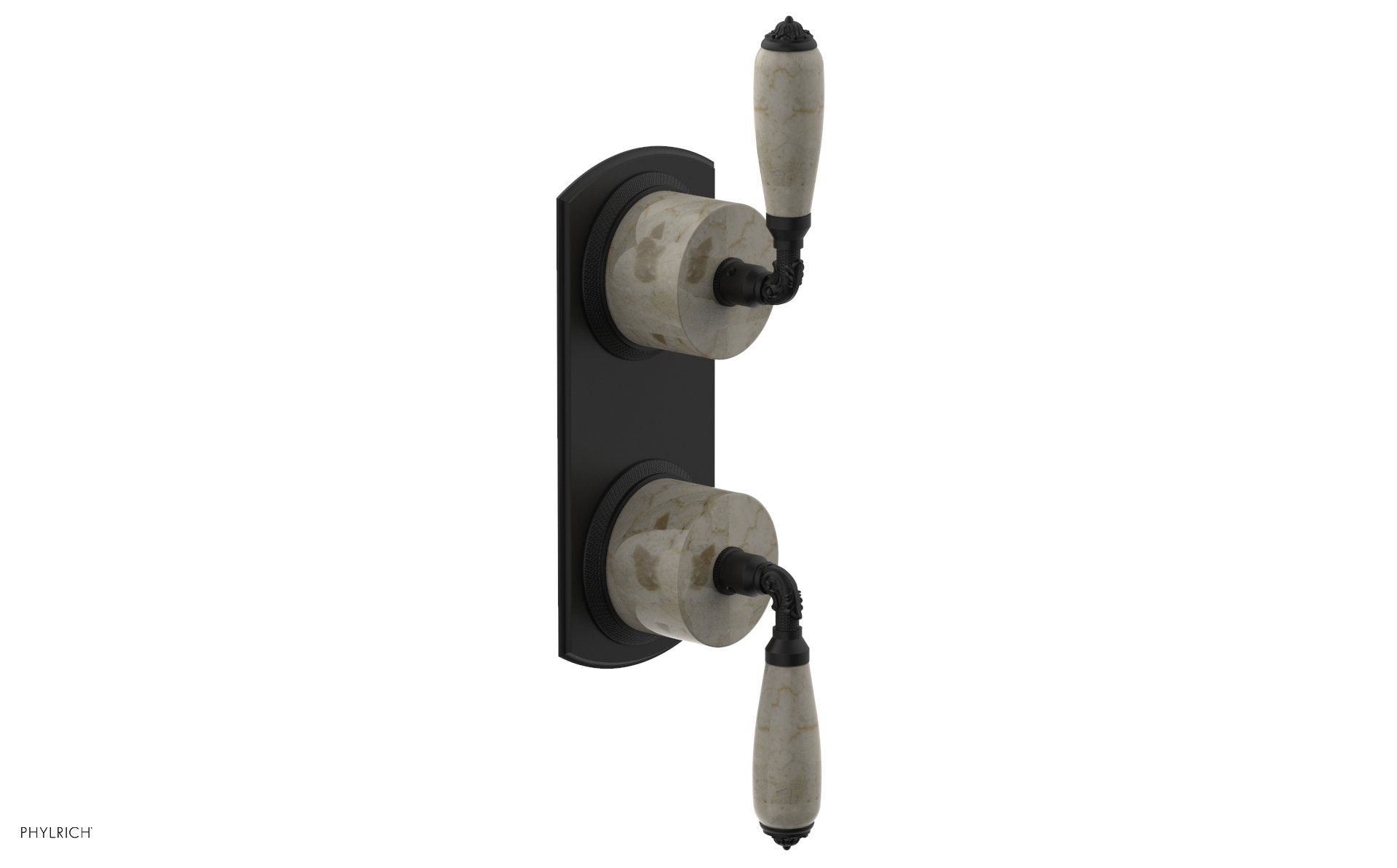 VALENCIA - Thermostatic Valve with Volume Control or Diverter, Beige Marble Lever Handles 4-453D
