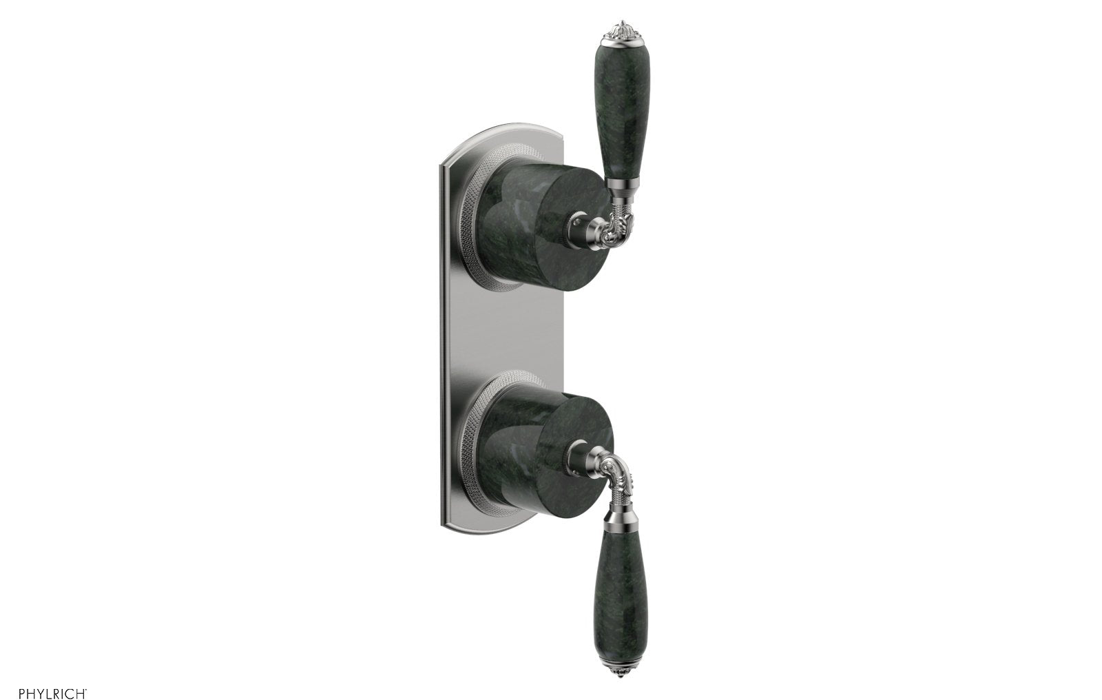 VALENCIA - Thermostatic Valve with Volume Control or Diverter, Green Marble Lever Handles 4-453F