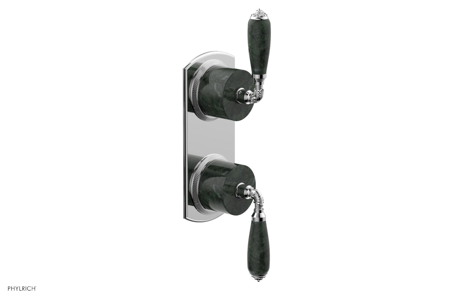 VALENCIA - Thermostatic Valve with Volume Control or Diverter, Green Marble Lever Handles 4-453F