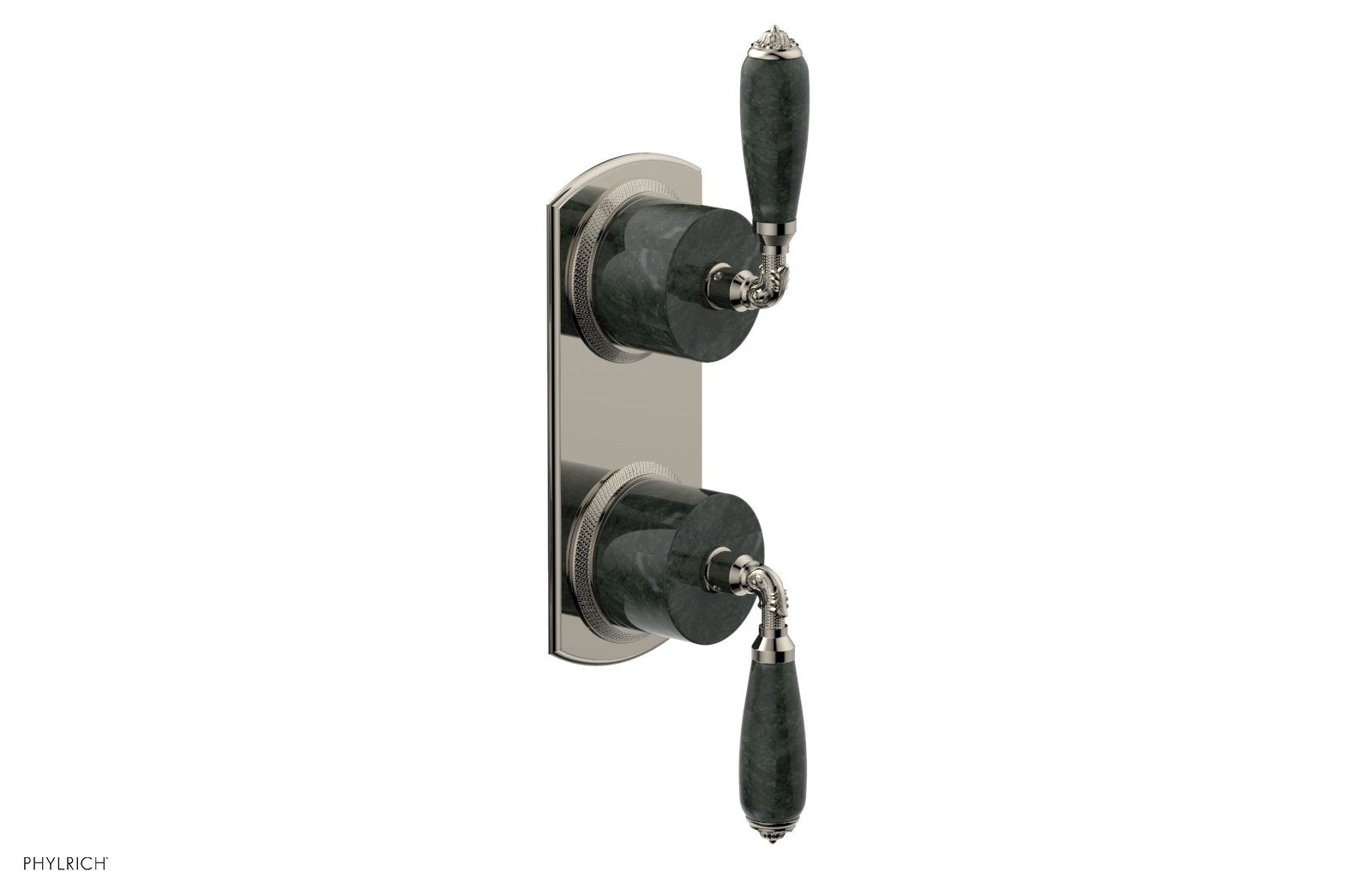 VALENCIA - Thermostatic Valve with Volume Control or Diverter, Green Marble Lever Handles 4-453F