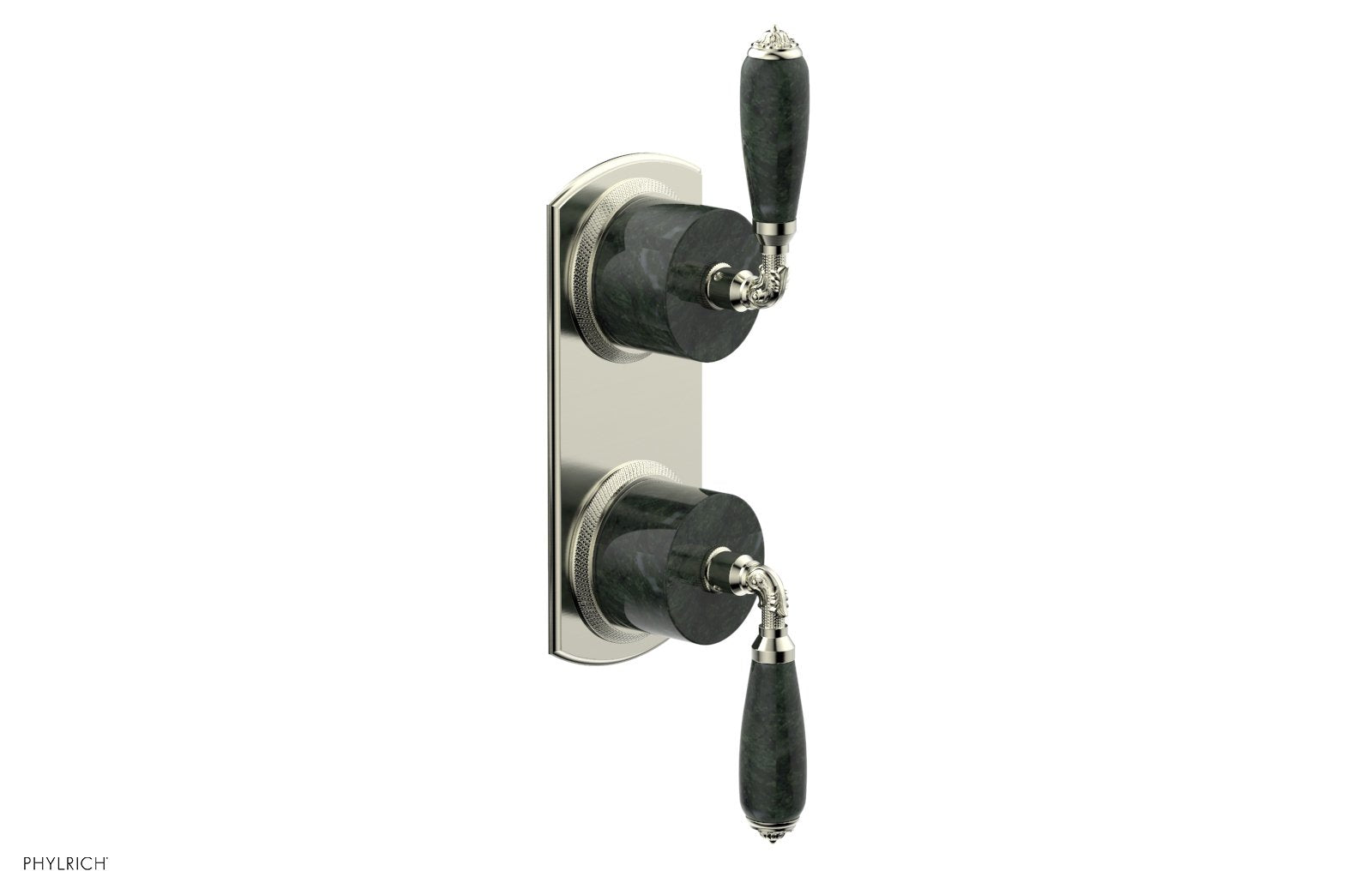 VALENCIA - Thermostatic Valve with Volume Control or Diverter, Green Marble Lever Handles 4-453F