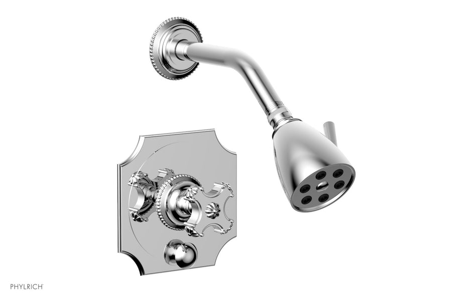 MARVELLE Pressure Balance Shower and Diverter Set (Less Spout), Cross Handle 4-477