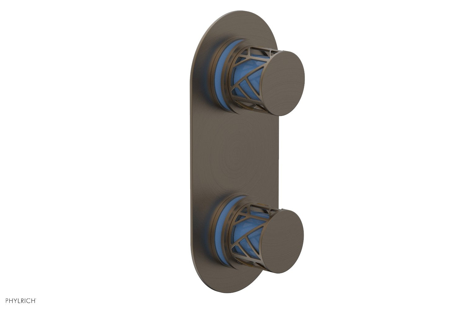 JOLIE- Thermostatic Valve with Volume Control or Diverter with "Light Blue" Accents 4-589