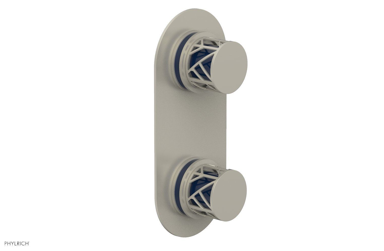 JOLIE- Thermostatic Valve with Volume Control or Diverter with "Navy Blue" Accents 4-589