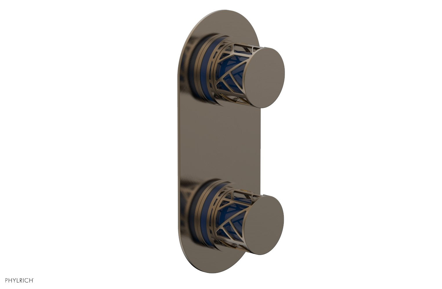 JOLIE- Thermostatic Valve with Volume Control or Diverter with "Navy Blue" Accents 4-589