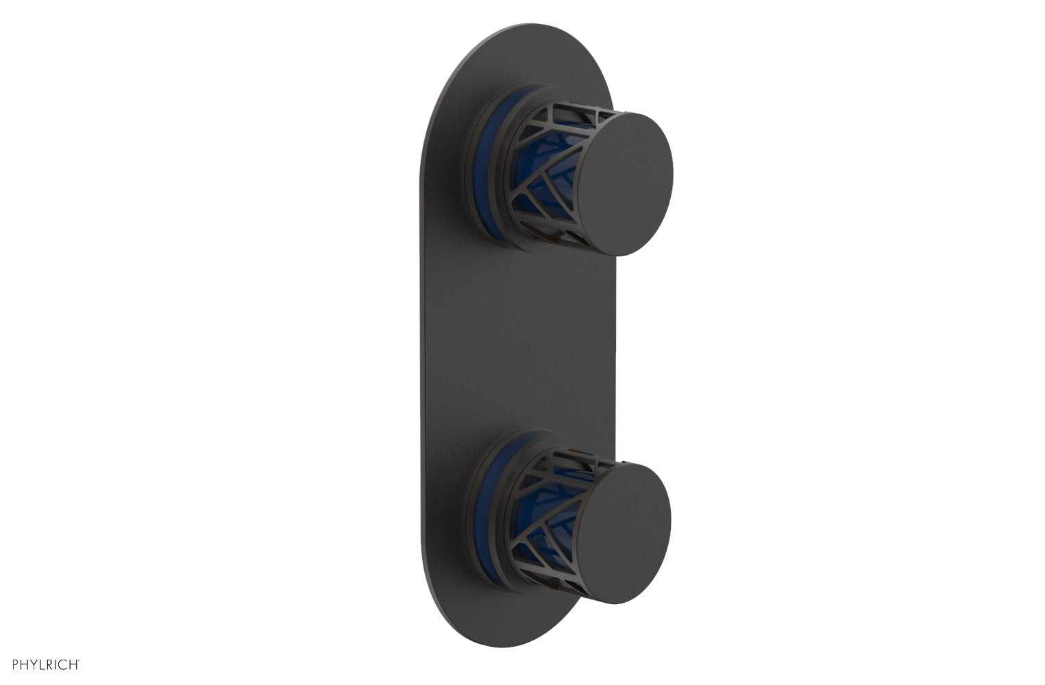 JOLIE- Thermostatic Valve with Volume Control or Diverter with "Navy Blue" Accents 4-589