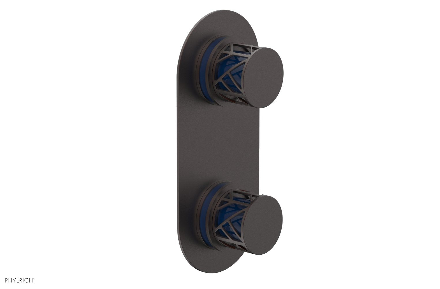 JOLIE- Thermostatic Valve with Volume Control or Diverter with "Navy Blue" Accents 4-589