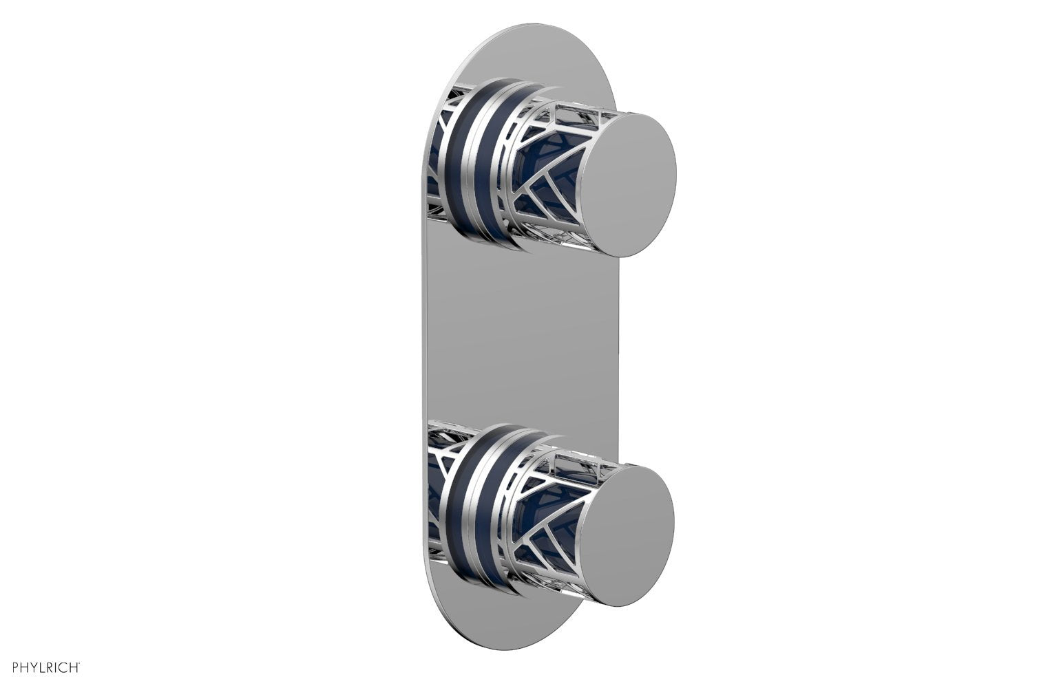 JOLIE- Thermostatic Valve with Volume Control or Diverter with "Navy Blue" Accents 4-589