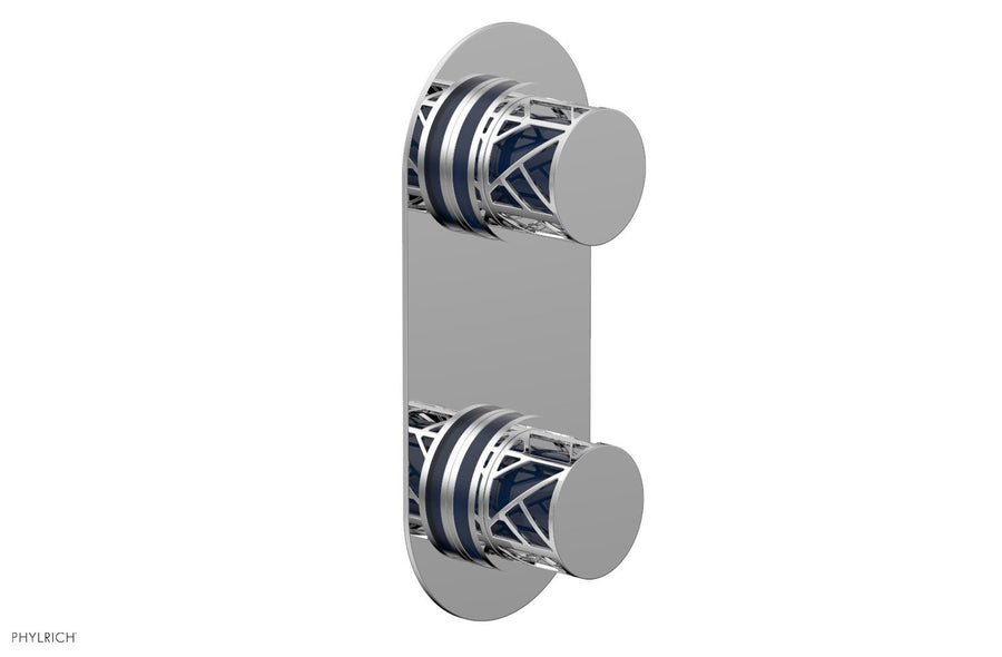 JOLIE- Thermostatic Valve with Volume Control or Diverter with "Navy Blue" Accents 4-589