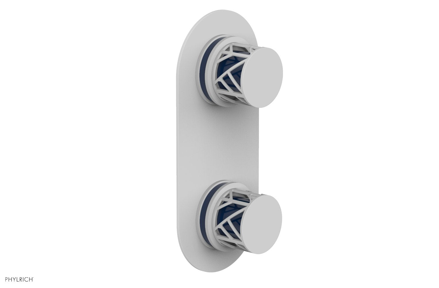 JOLIE- Thermostatic Valve with Volume Control or Diverter with "Navy Blue" Accents 4-589