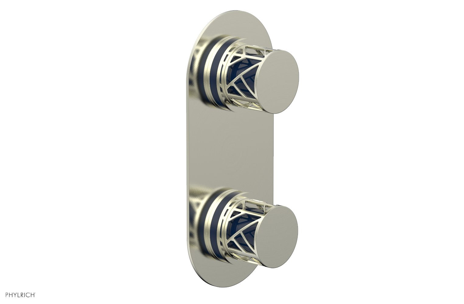 JOLIE- Thermostatic Valve with Volume Control or Diverter with "Navy Blue" Accents 4-589