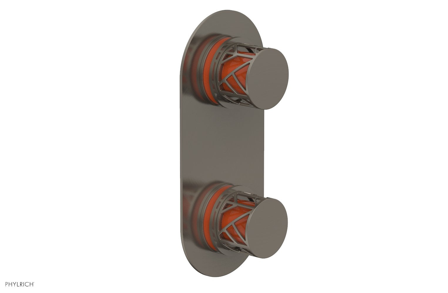 JOLIE- Thermostatic Valve with Volume Control or Diverter with "Orange" Accents 4-589
