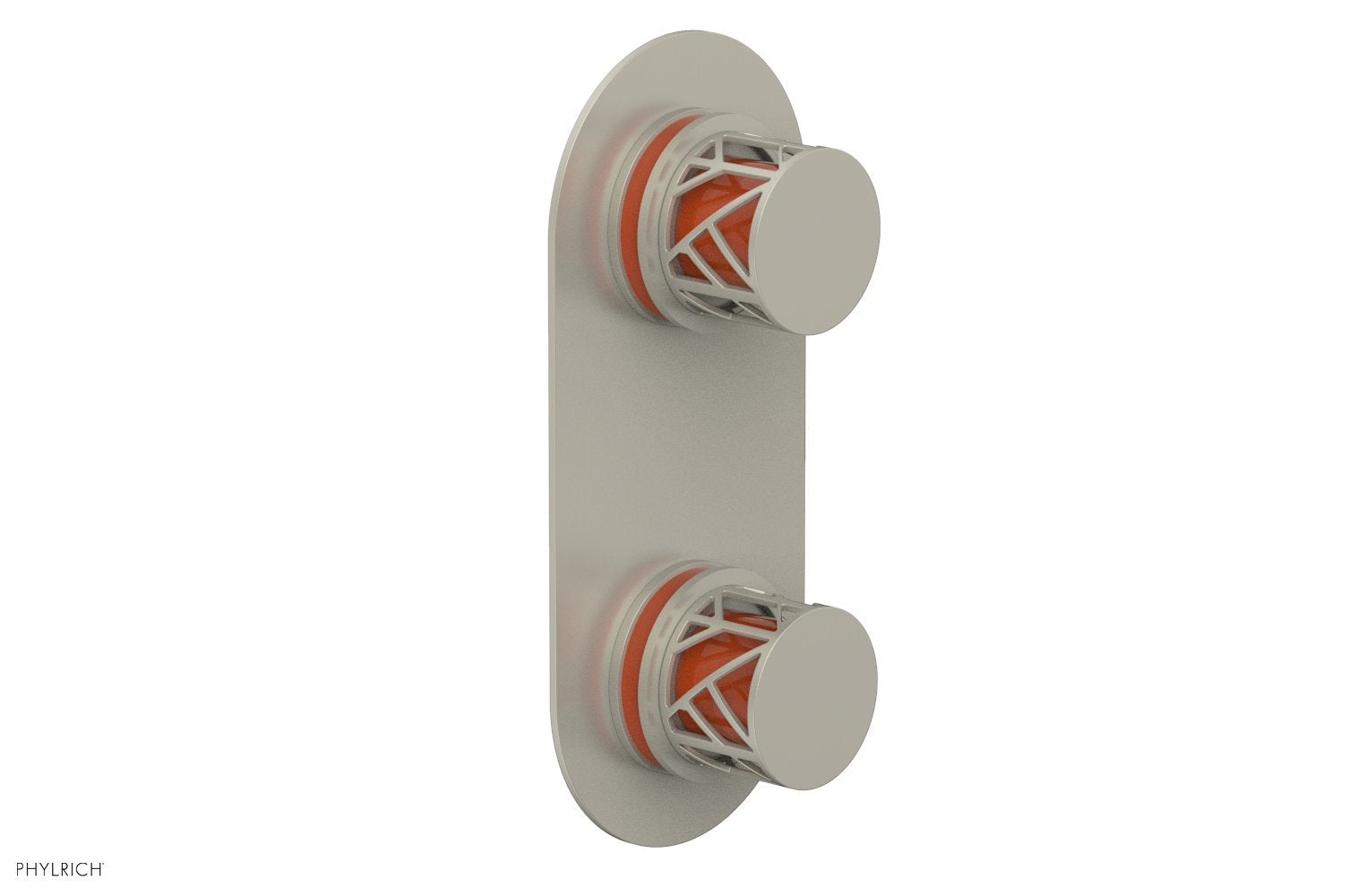 JOLIE- Thermostatic Valve with Volume Control or Diverter with "Orange" Accents 4-589
