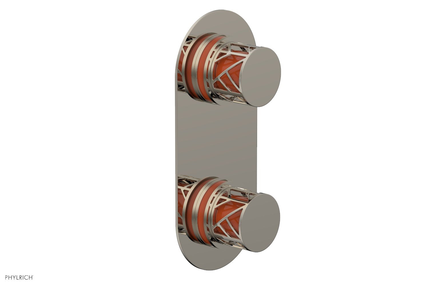 JOLIE- Thermostatic Valve with Volume Control or Diverter with "Orange" Accents 4-589