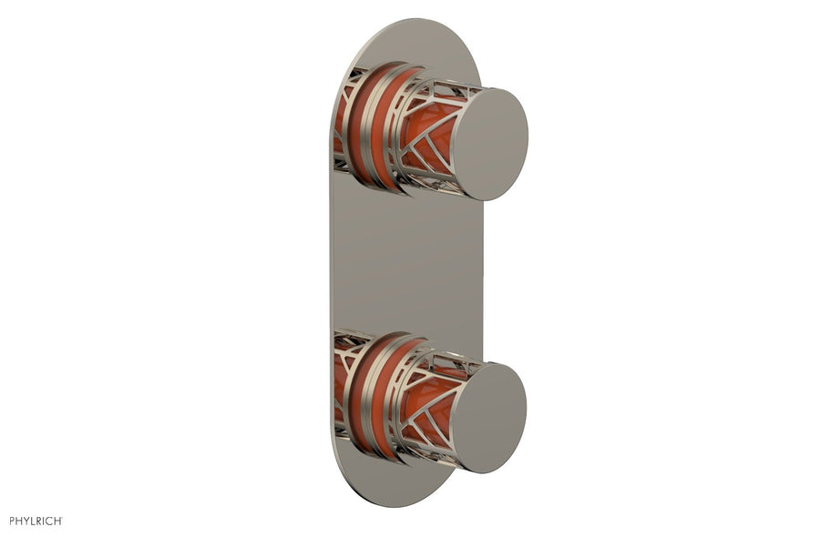 JOLIE- Thermostatic Valve with Volume Control or Diverter with "Orange" Accents 4-589