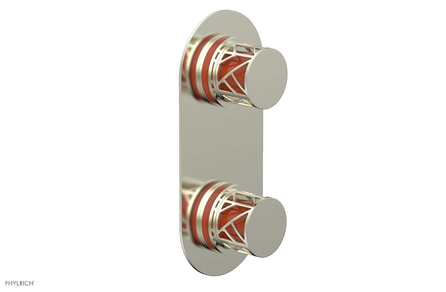 JOLIE- Thermostatic Valve with Volume Control or Diverter with "Orange" Accents 4-589