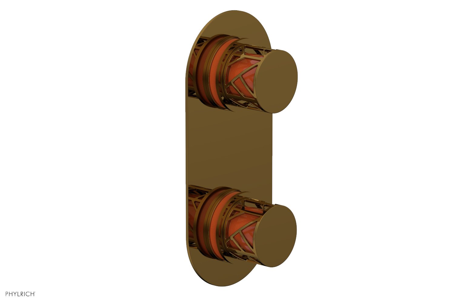 JOLIE- Thermostatic Valve with Volume Control or Diverter with "Orange" Accents 4-589