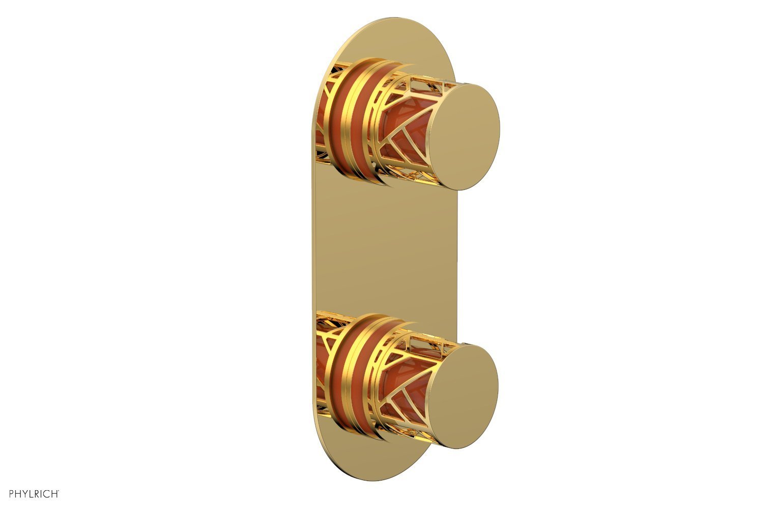 JOLIE- Thermostatic Valve with Volume Control or Diverter with "Orange" Accents 4-589