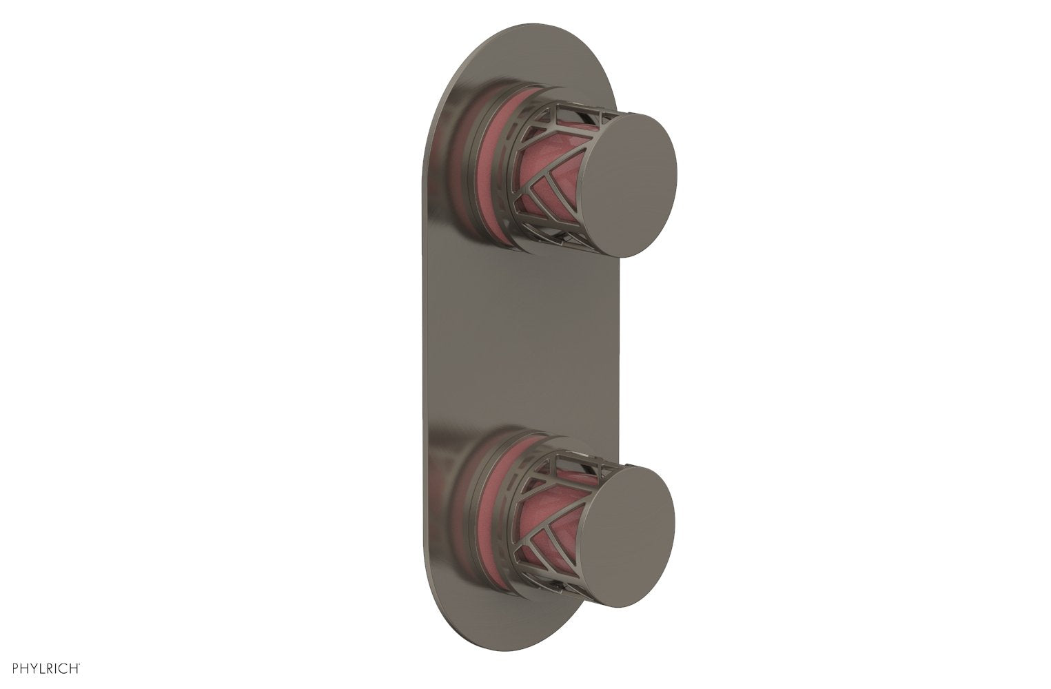 JOLIE- Thermostatic Valve with Volume Control or Diverter with "Pink" Accents 4-589
