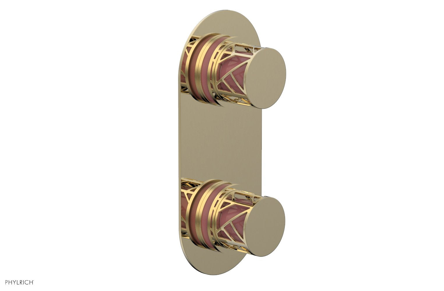 JOLIE- Thermostatic Valve with Volume Control or Diverter with "Pink" Accents 4-589