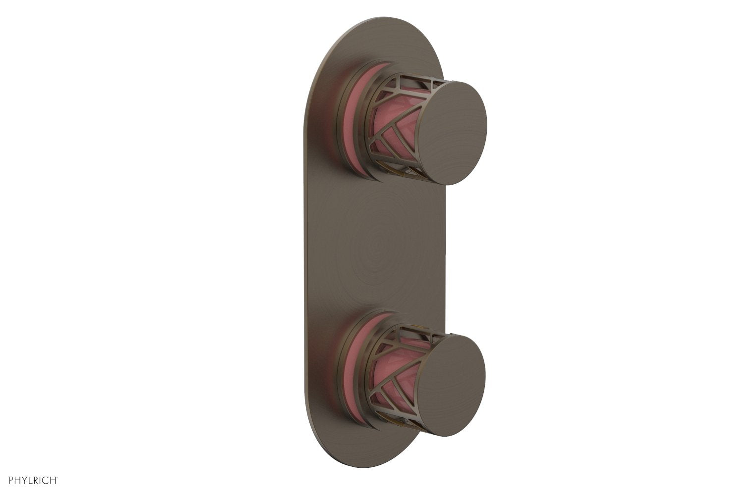 JOLIE- Thermostatic Valve with Volume Control or Diverter with "Pink" Accents 4-589