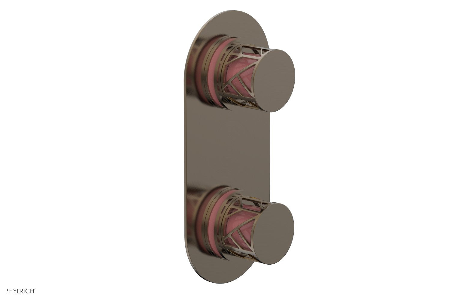 JOLIE- Thermostatic Valve with Volume Control or Diverter with "Pink" Accents 4-589