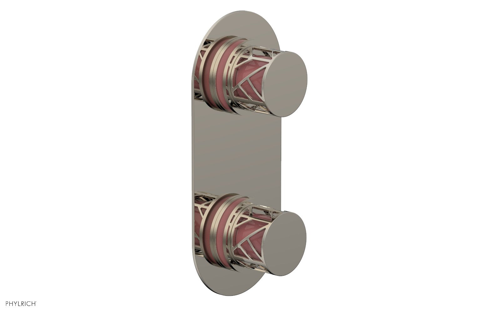 JOLIE- Thermostatic Valve with Volume Control or Diverter with "Pink" Accents 4-589