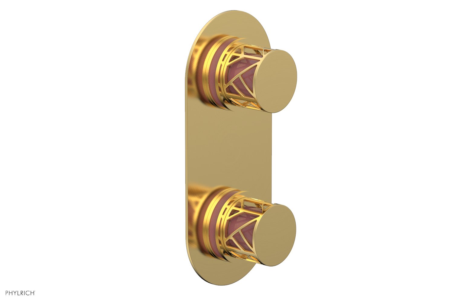 JOLIE- Thermostatic Valve with Volume Control or Diverter with "Pink" Accents 4-589