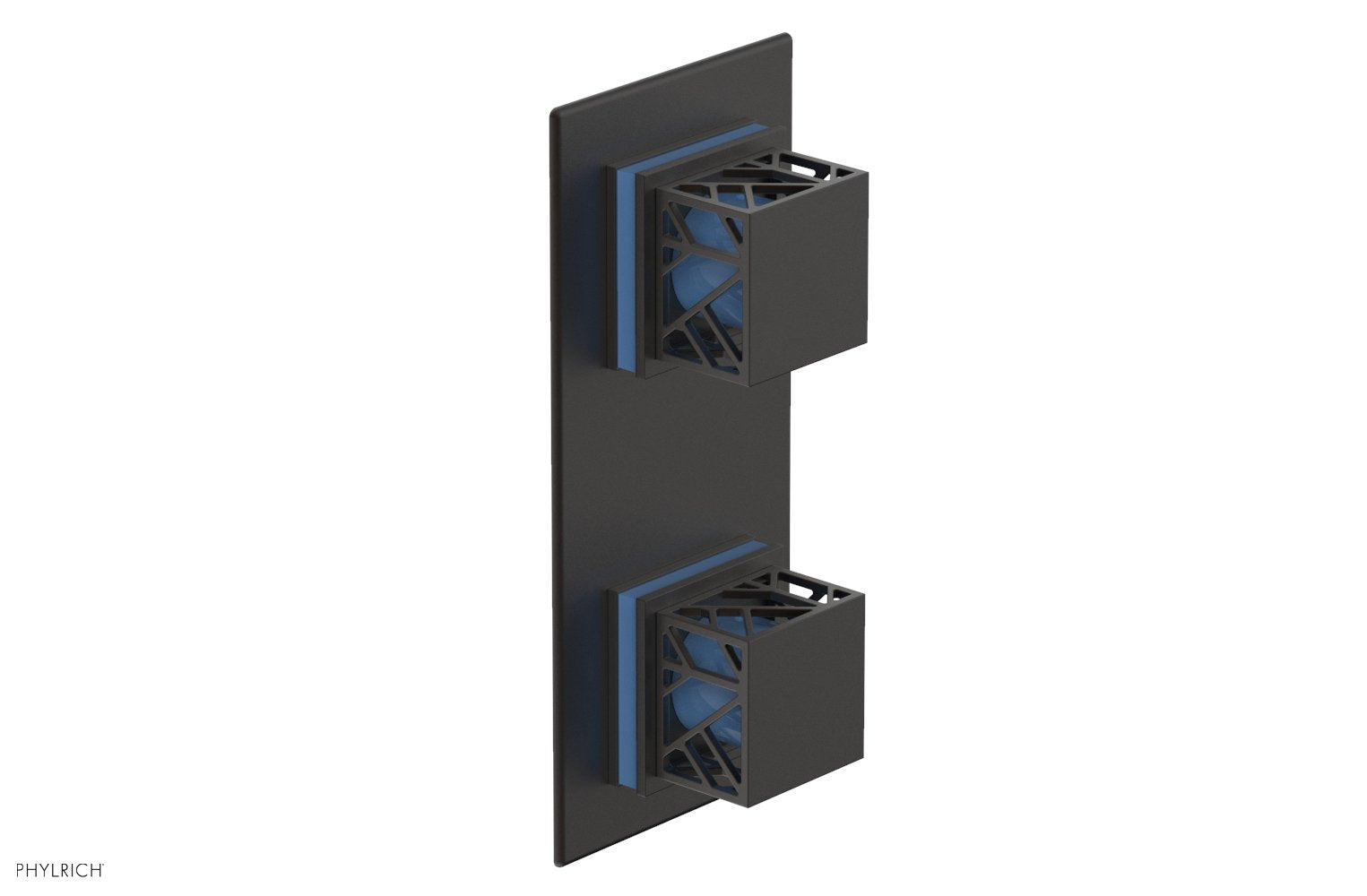 JOLIE- Thermostatic Valve with Volume Control or Diverter with "Light Blue" Accents 4-588