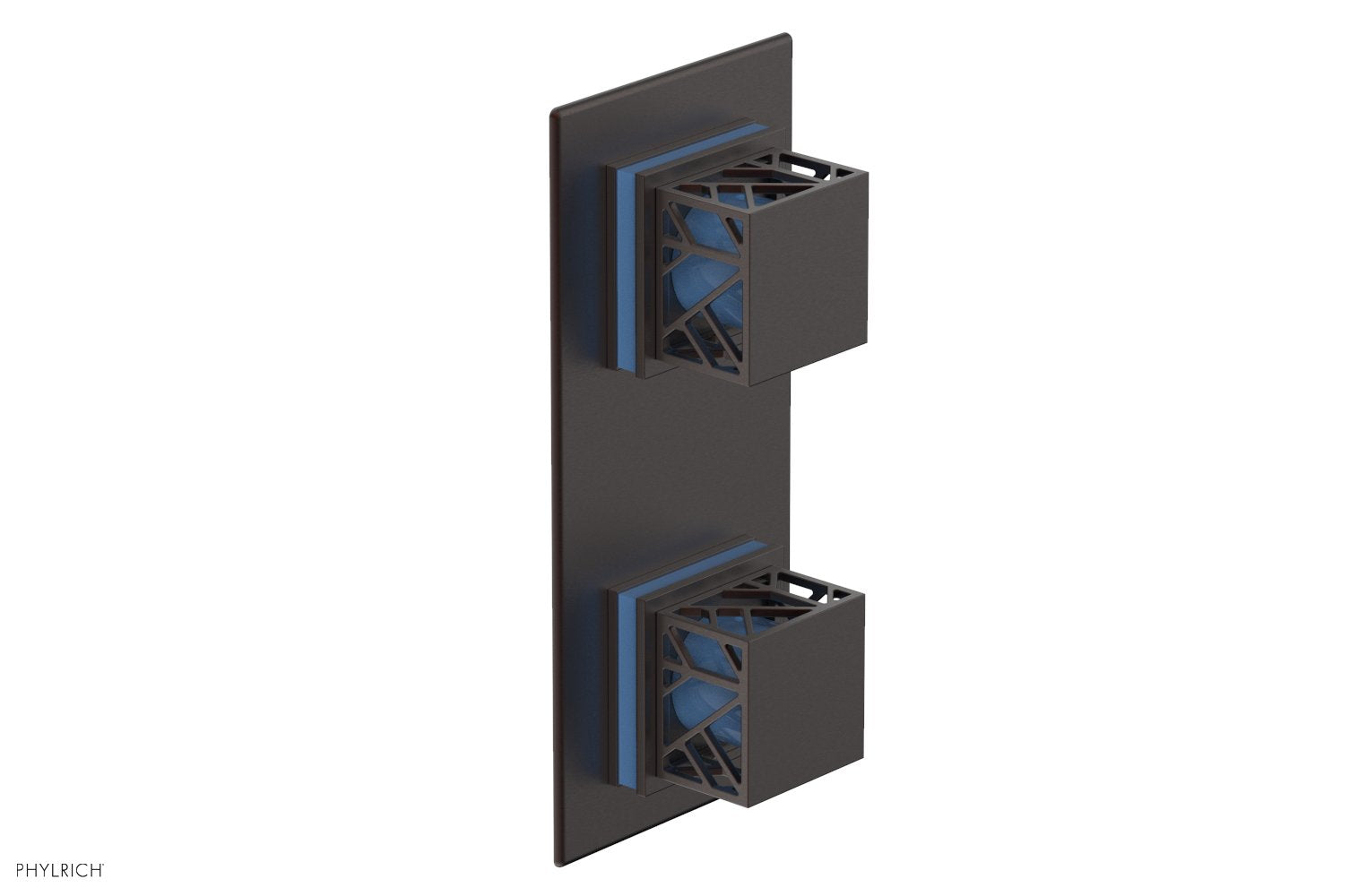 JOLIE- Thermostatic Valve with Volume Control or Diverter with "Light Blue" Accents 4-588