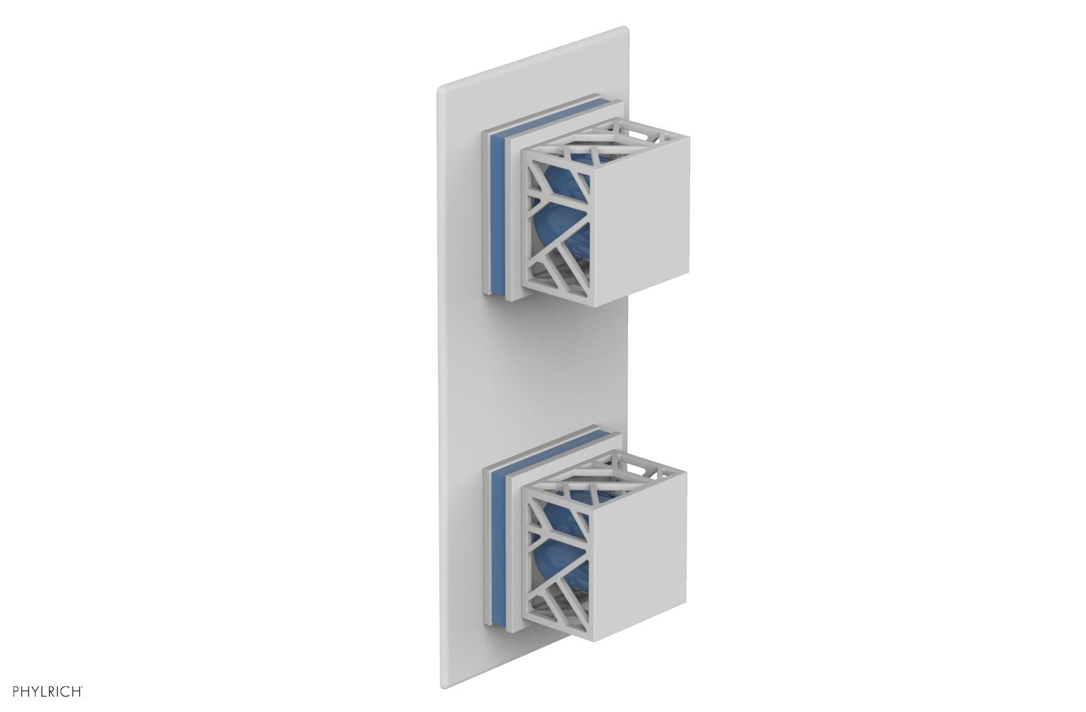 JOLIE- Thermostatic Valve with Volume Control or Diverter with "Light Blue" Accents 4-588