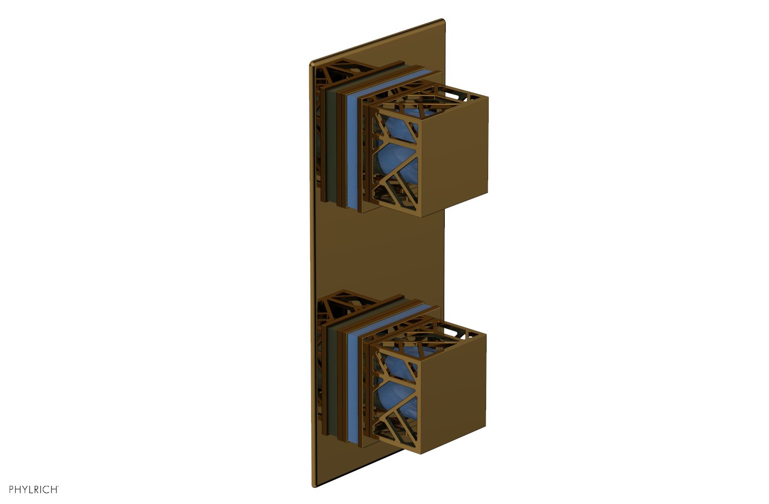 JOLIE- Thermostatic Valve with Volume Control or Diverter with "Light Blue" Accents 4-588