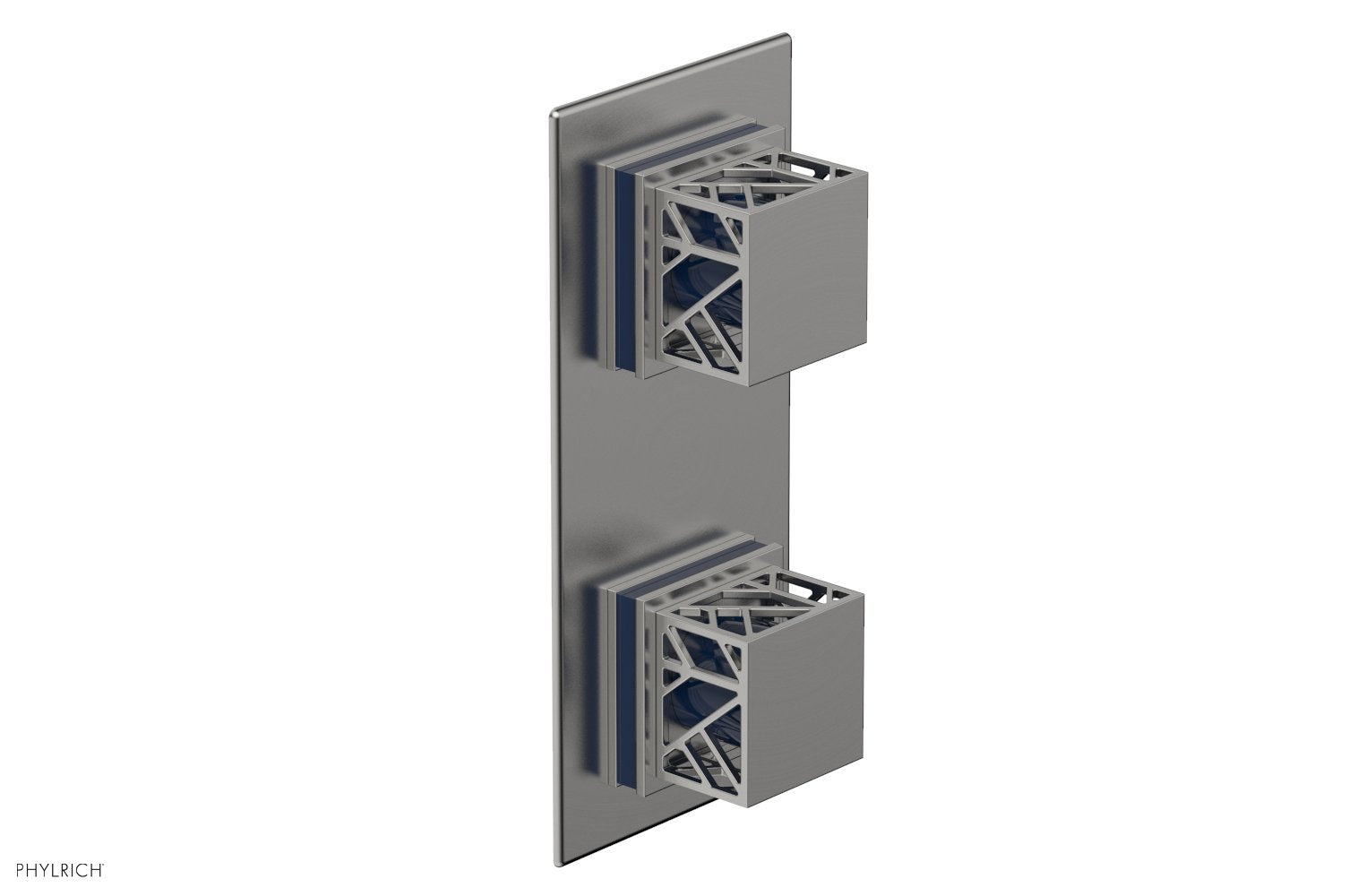 JOLIE- Thermostatic Valve with Volume Control or Diverter with "Navy Blue" Accents 4-588