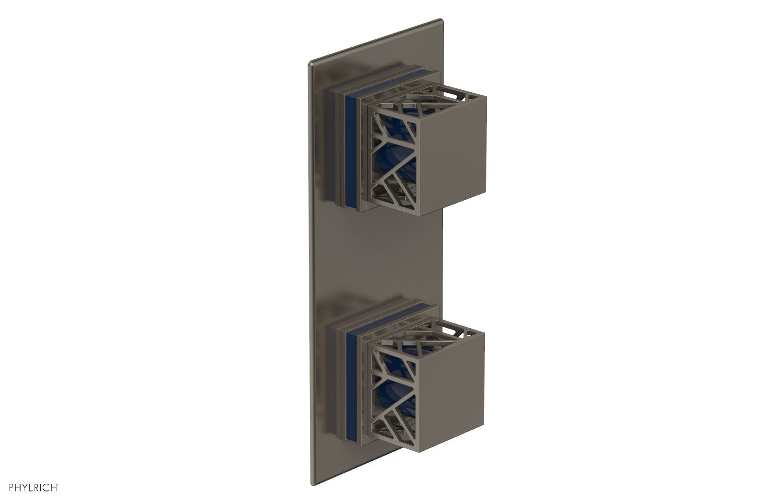 JOLIE- Thermostatic Valve with Volume Control or Diverter with "Navy Blue" Accents 4-588