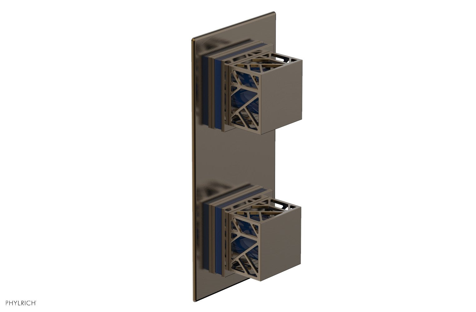 JOLIE- Thermostatic Valve with Volume Control or Diverter with "Navy Blue" Accents 4-588