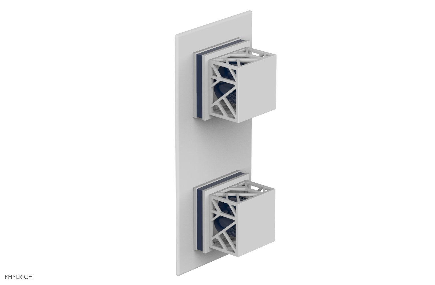 JOLIE- Thermostatic Valve with Volume Control or Diverter with "Navy Blue" Accents 4-588