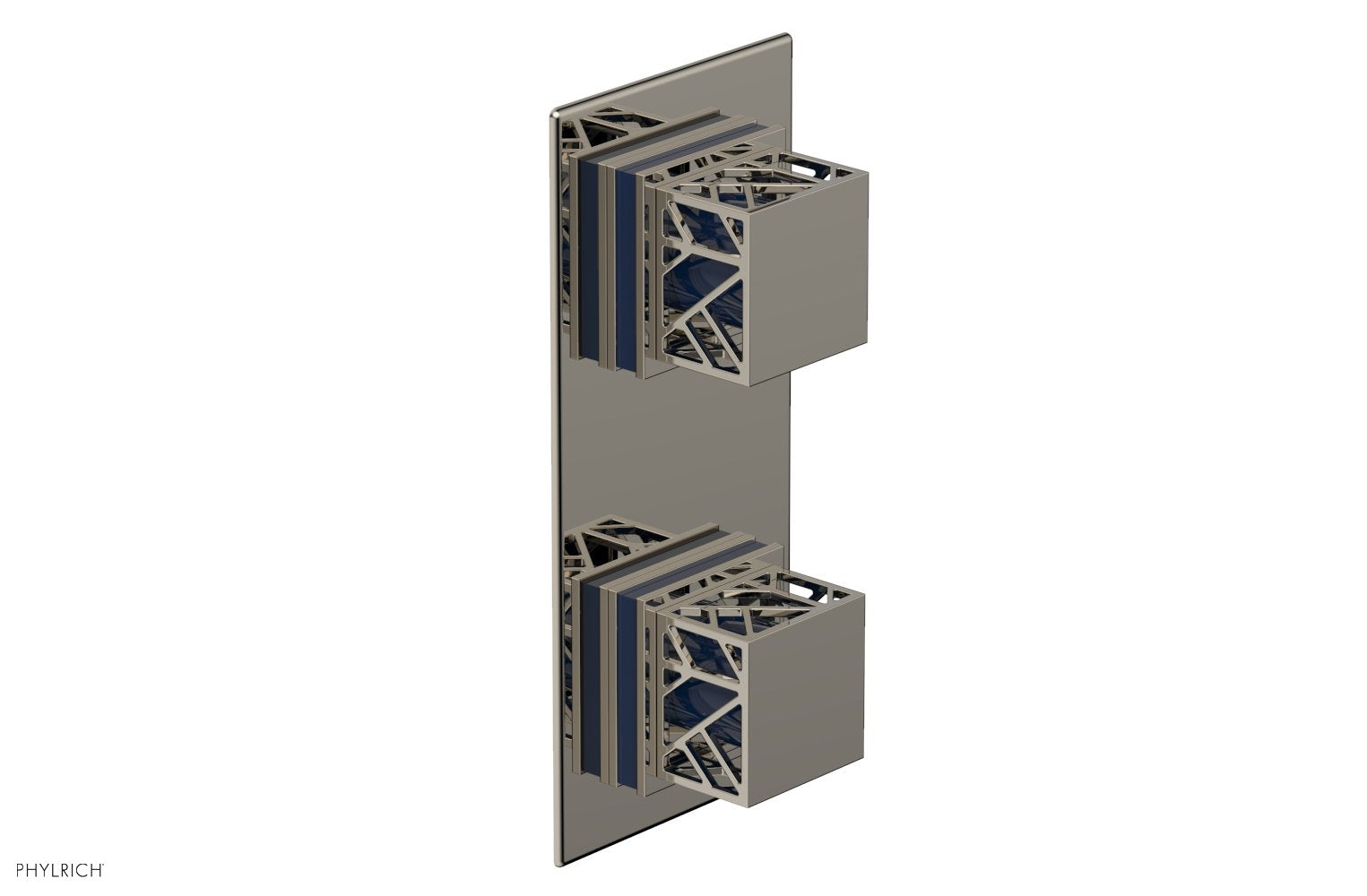 JOLIE- Thermostatic Valve with Volume Control or Diverter with "Navy Blue" Accents 4-588
