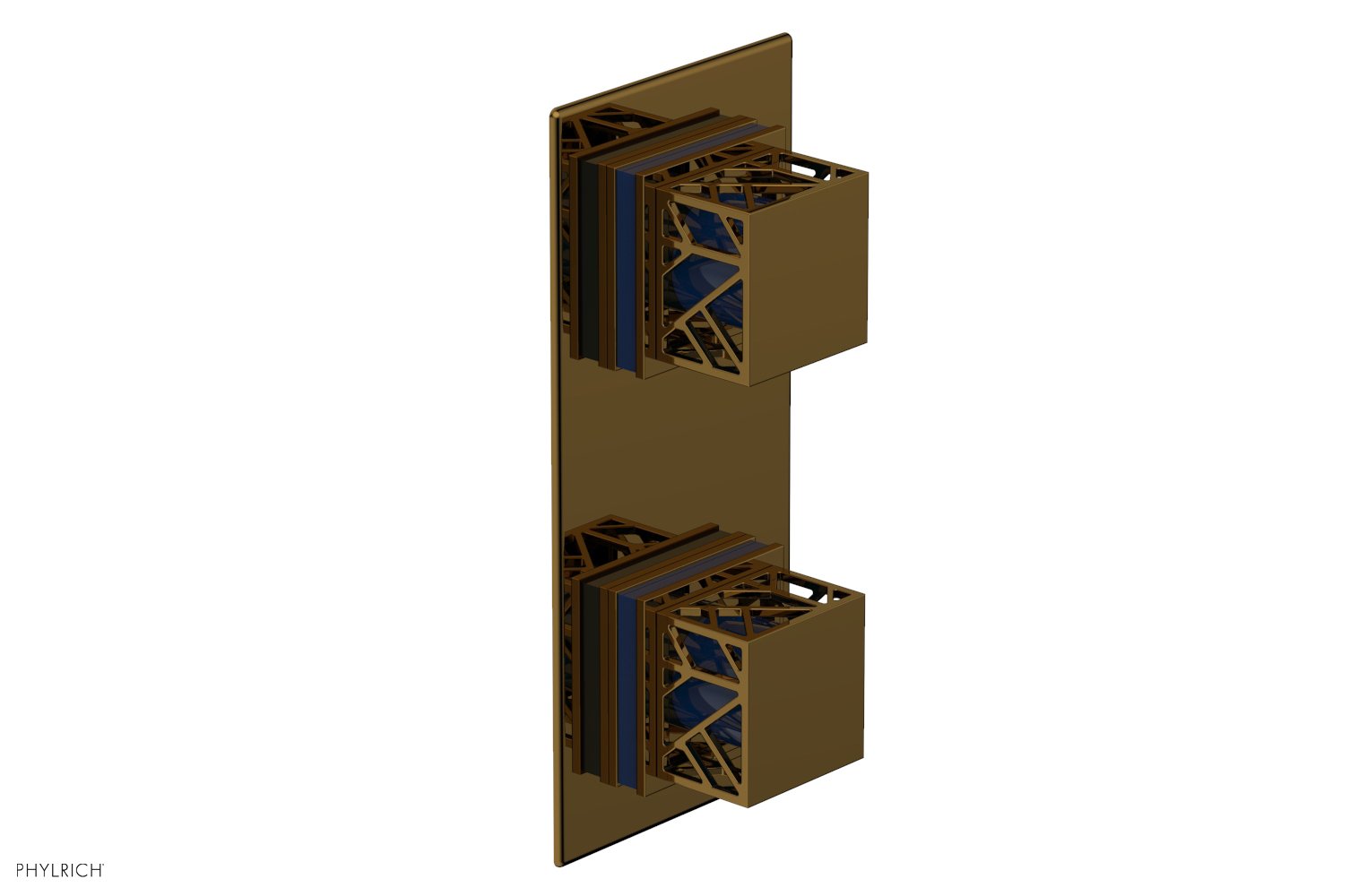 JOLIE- Thermostatic Valve with Volume Control or Diverter with "Navy Blue" Accents 4-588