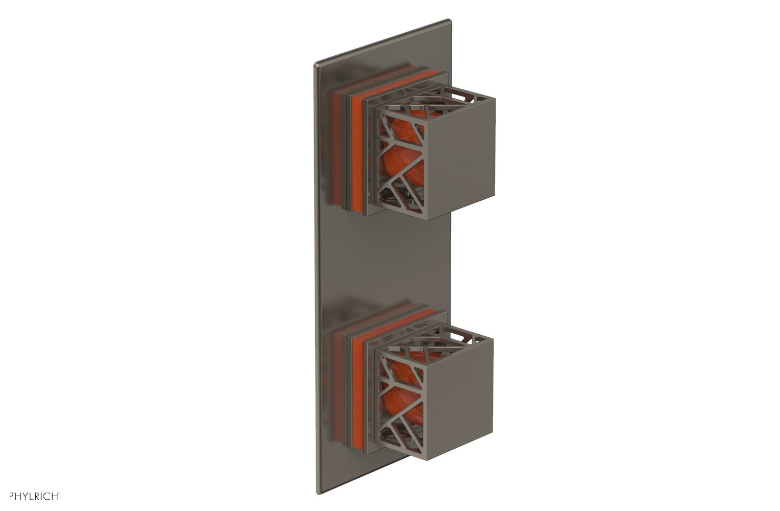 JOLIE- Thermostatic Valve with Volume Control or Diverter with "Orange" Accents 4-588