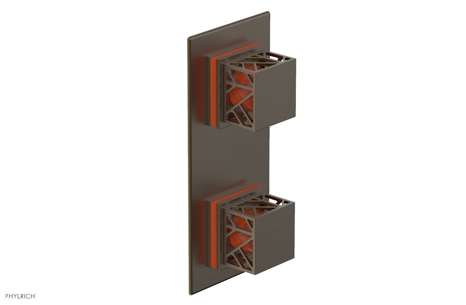 JOLIE- Thermostatic Valve with Volume Control or Diverter with "Orange" Accents 4-588