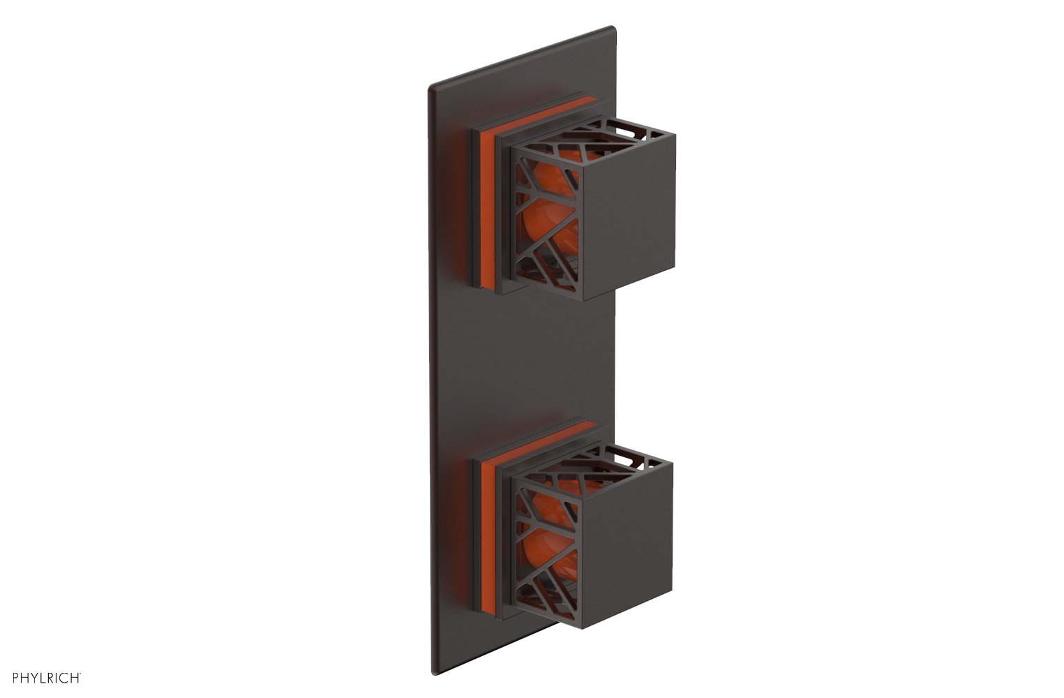 JOLIE- Thermostatic Valve with Volume Control or Diverter with "Orange" Accents 4-588