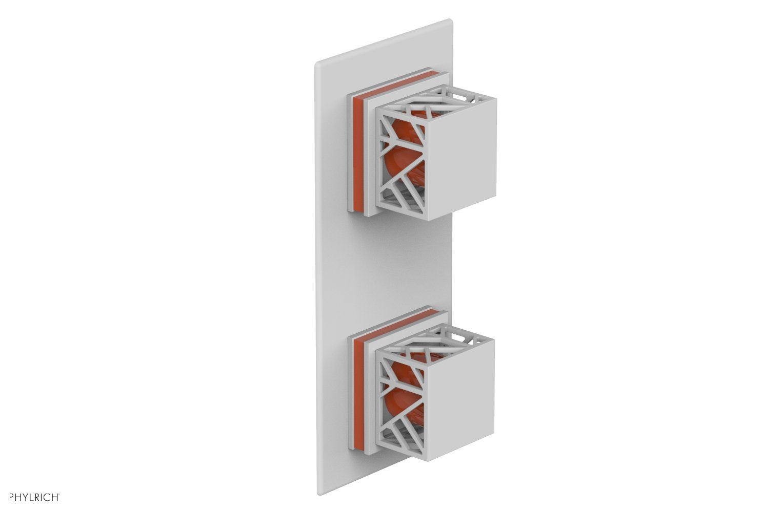 JOLIE- Thermostatic Valve with Volume Control or Diverter with "Orange" Accents 4-588