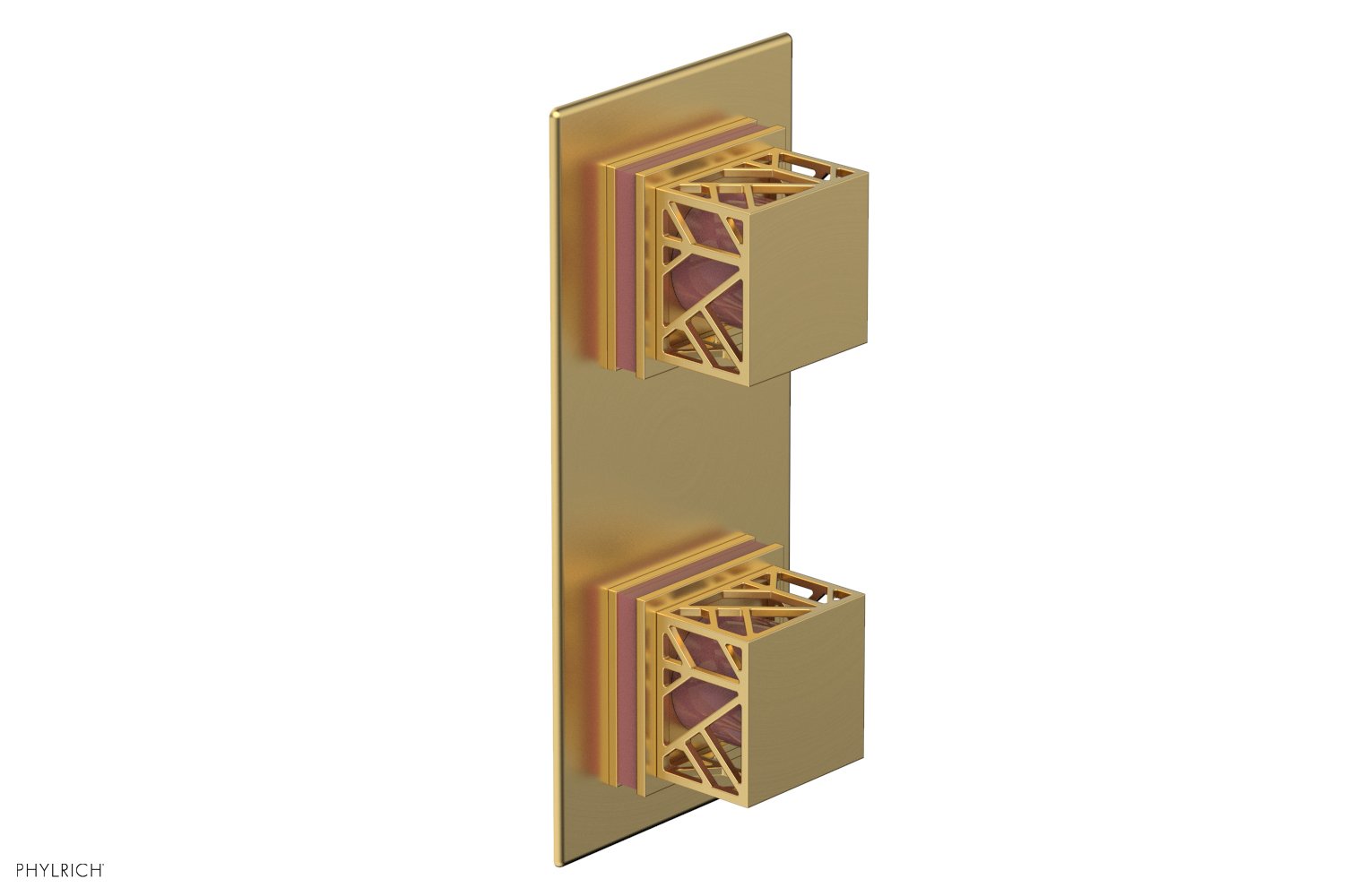 JOLIE- Thermostatic Valve with Volume Control or Diverter with "Pink" Accents 4-588