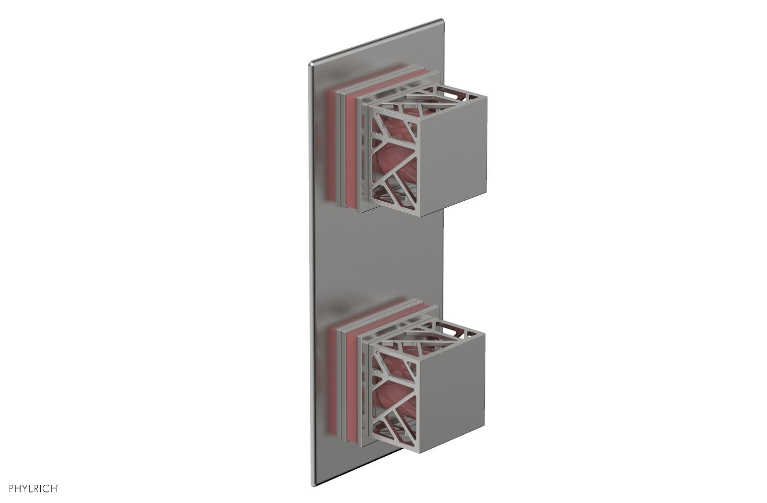 JOLIE- Thermostatic Valve with Volume Control or Diverter with "Pink" Accents 4-588